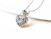 Moss Heart 925 Silver Necklace - The Pashm